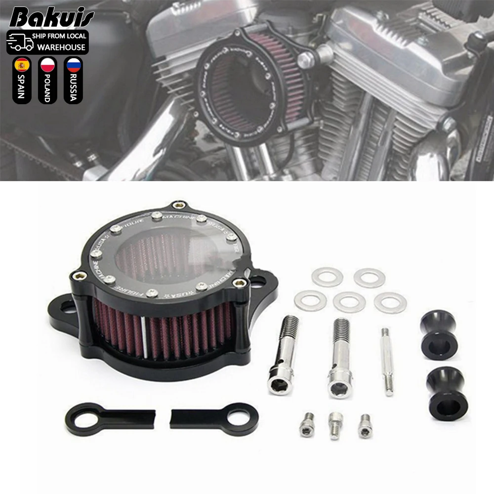 Motorrad-Luftfilter-Set Für Harley Sportster XL 883 & 1200 Ab 2004 – CNC-Aluminium, 90° Ansaugung