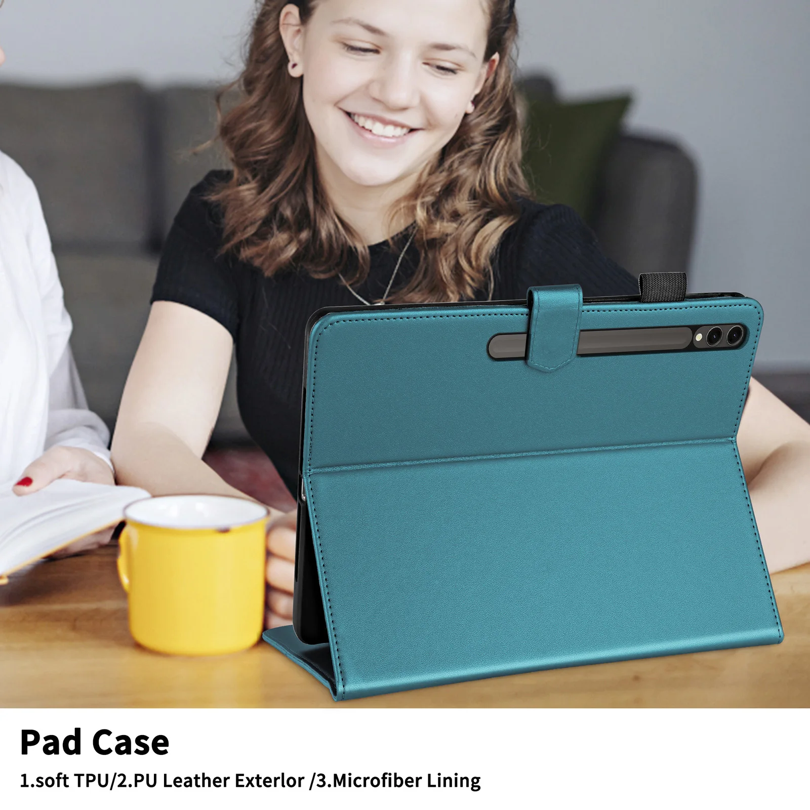 3D Plaid PU Leather Stand Tablet Case