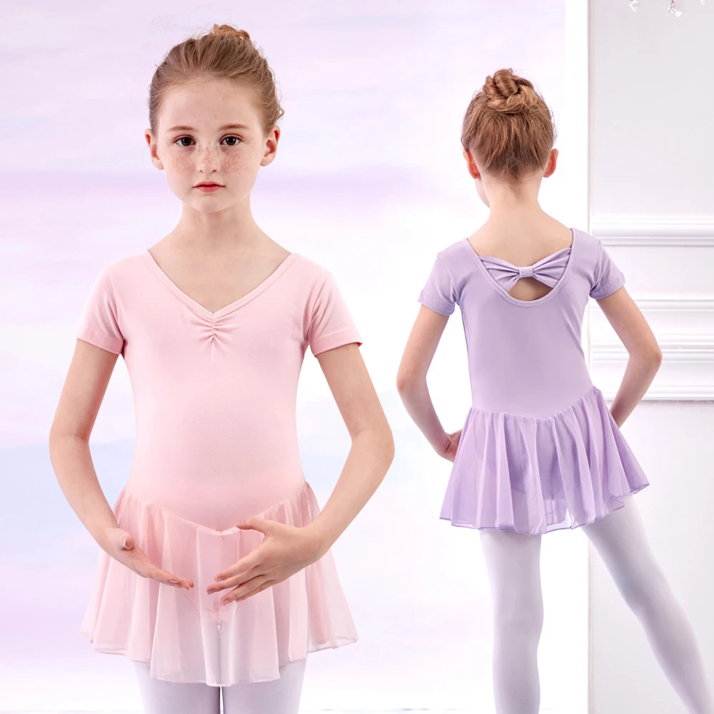 Ballet Leotards for Girls Dance Leotard with Skirt Toddler Ballet Outfit Bow Back (Little/Big Kid) ballet leotard dance leotard girls dance costumes