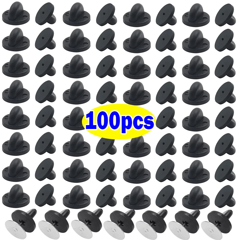 200 Pezzi (100 Paia) Di Fermagli In Gomma PVC Con Perni Metallici Vuoti – 10 Mm, Bianco, Per Spille, Badge, Distintivi