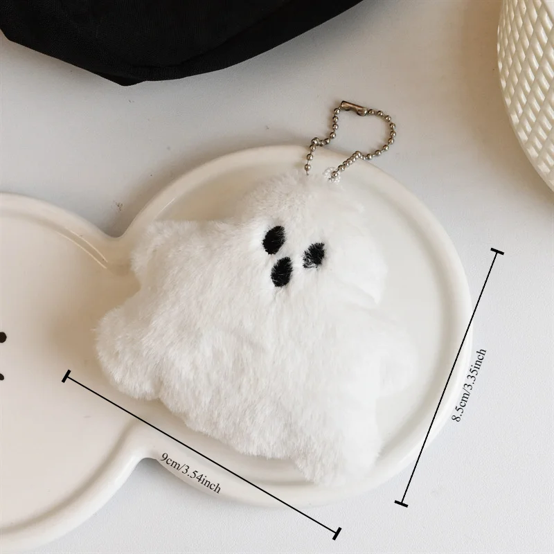 3pcs Cute Stuffed White Ghost Keychain - Fun Schoolbag Ornament for Teens and Adults & Accessories 4