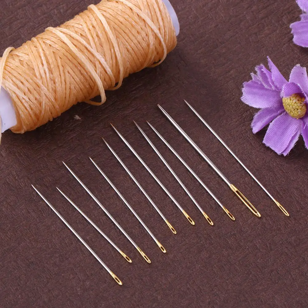 Silver Metal Sewing Needles Kit for Leather Canvas Repair