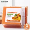 3pcs Hand Made Turmeric Soap Body Cleaning Lightening Dark Underarm Leg Body Cleansers Brightening Face Soap Skin Care Beauty 1
