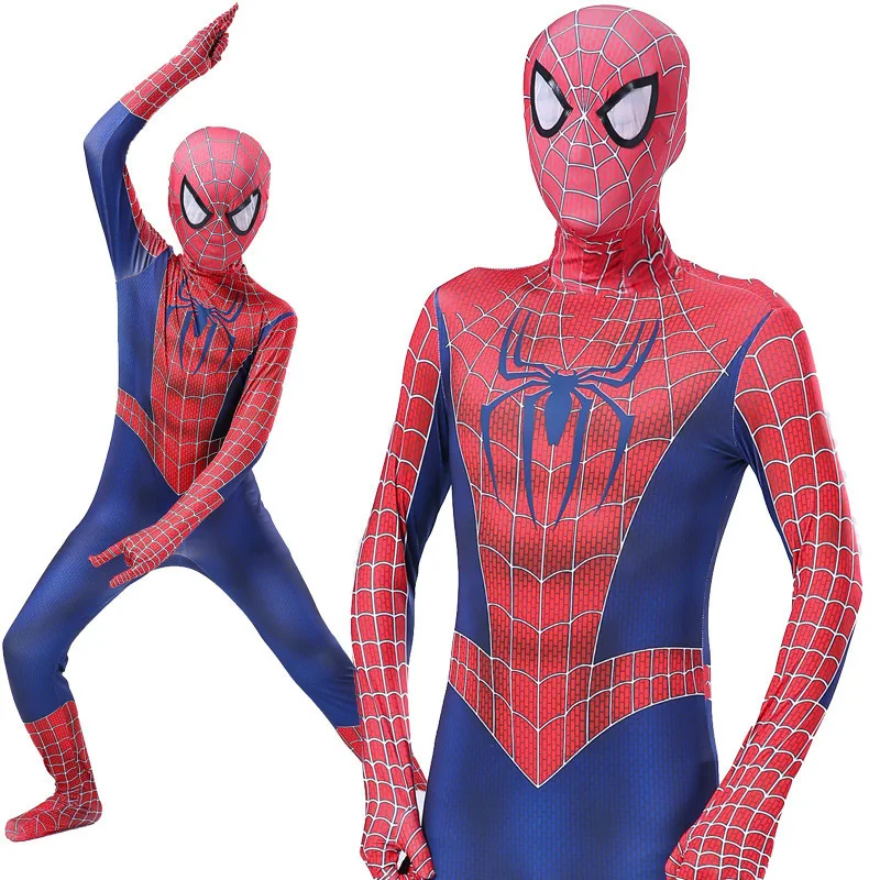 

Костюм Человека-паука Tobey Maguire, костюм Человека-паука Sam Raimi, костюм Человека-паука, костюм супергероя Zentai, костюм Человека-паука для косплея, костюм на Хэллоуин для детей и взрослых