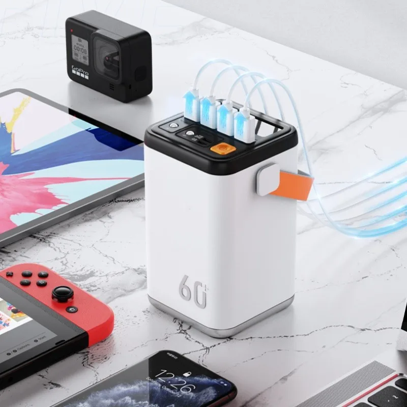 45W 60000mAh 고속 충전 파워 뱅크 대용량 안전 휴대용 전원 공급 장치 (캠핑 및 비상 에너지 저장용)
