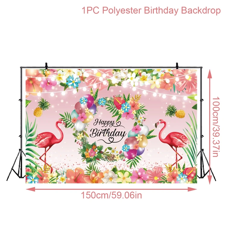 3-Pack Flamingo Birthday Tablecloths – 54x108 Inch Rectropical Plastic Table Covers - View #5