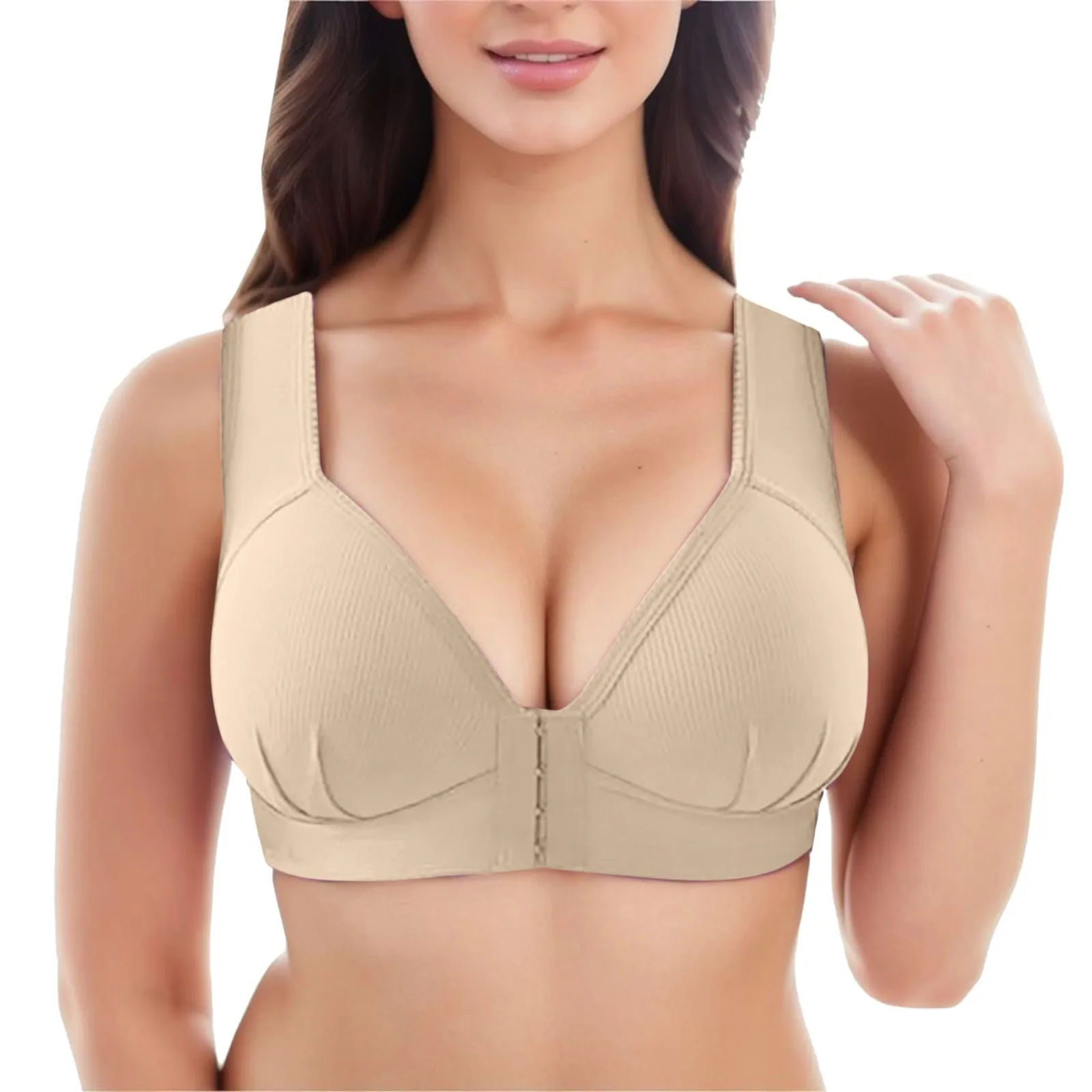 

Sexy Deep V Full Cup Front Closure Seamless Bra Fitness Yoga Sports Bra Lingerie Underwear Breathable Push Up Bralette Bras
