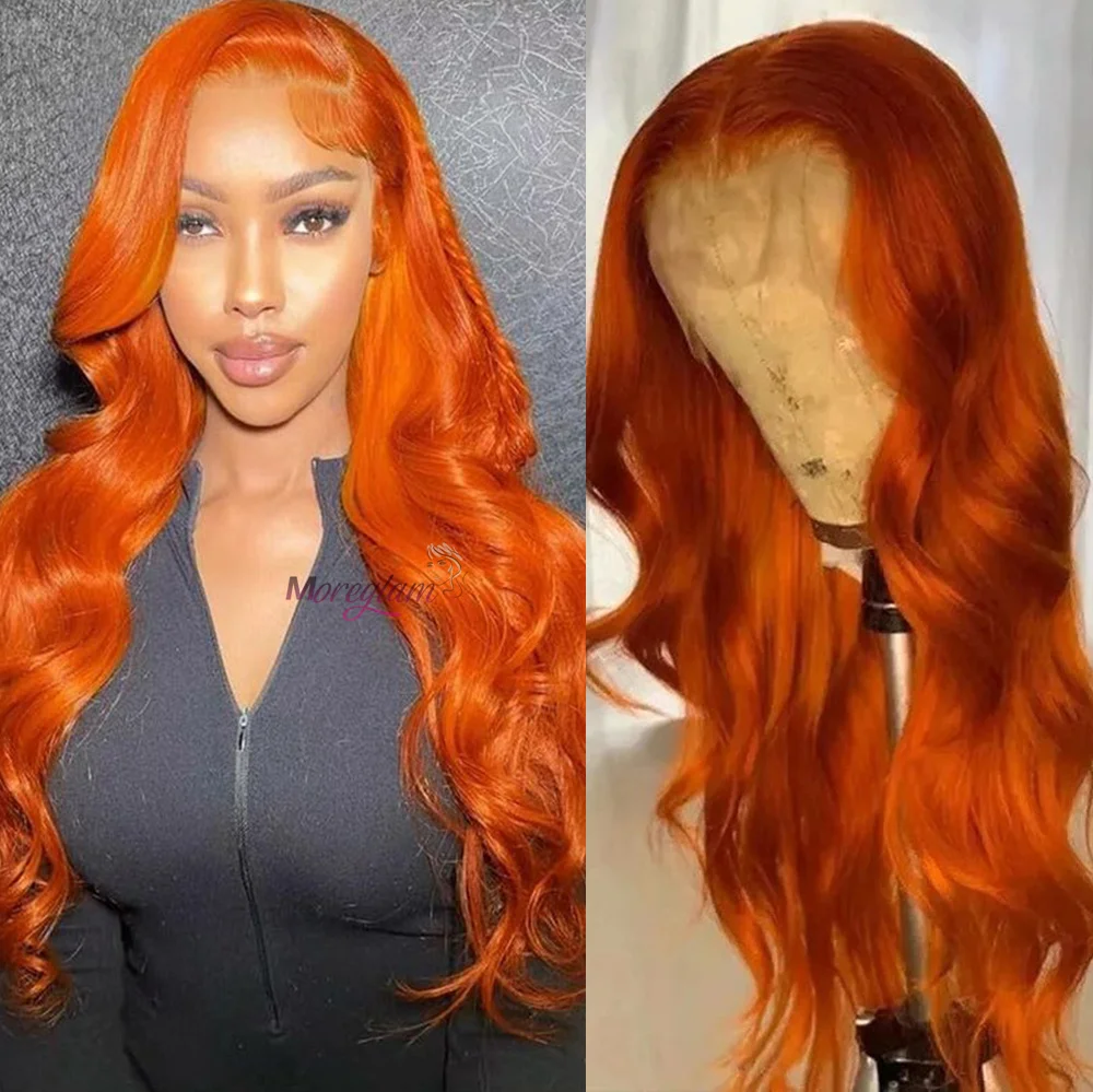 

Wear Go Glueless Ginger Body Wave Lace Front Wig 13x4 Colored Lace Front Human Hair Wigs For Women 4x4 Closure Wig 180 Density