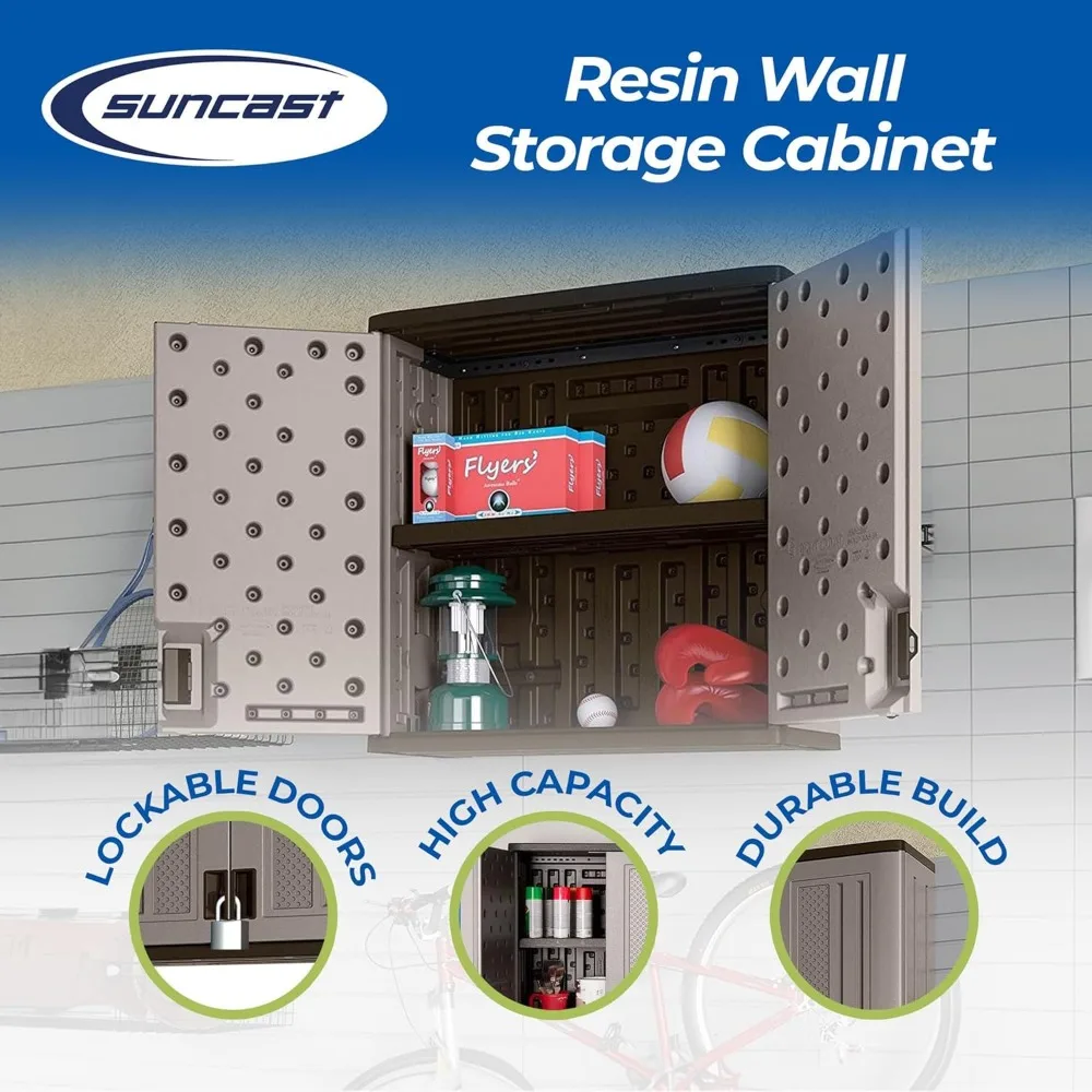Cabinet-Resin Construction for Wall Mounted Garage Storage, 30.25" Organizer, Silver/Platinum 4