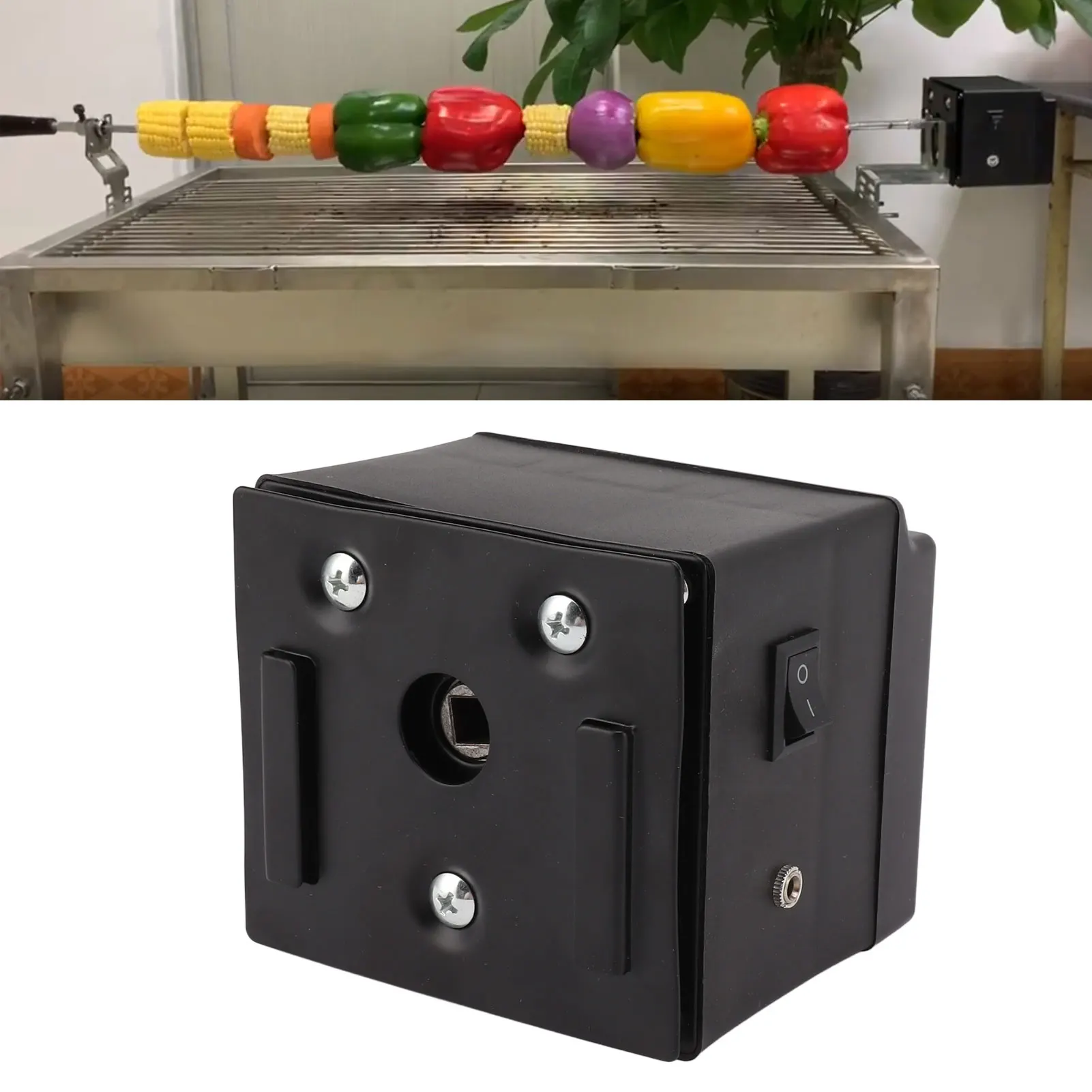 Rotisserie Motor Low Noise Waterproof On Off Switch Aluminium Alloy Grill Rotisserie Motor Powerful Heat Resistant for Outdoor