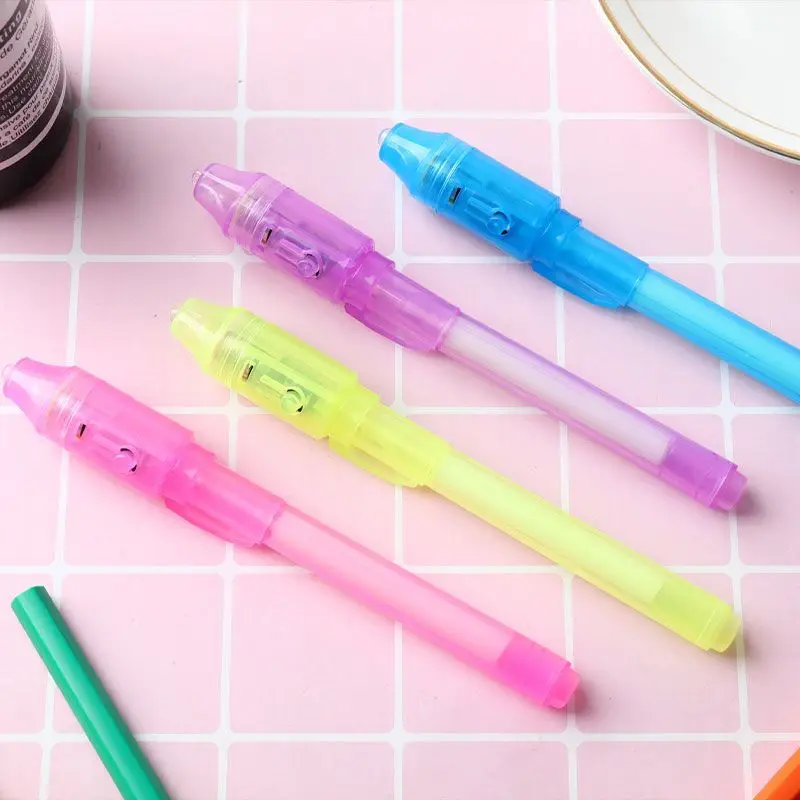 Highlighter Pen Invisible Ink Pen Magic Light Pen 1pcs UV Invisible Fluorescent Pen Led Purple Light Electronic Ultraviolet Highlighter