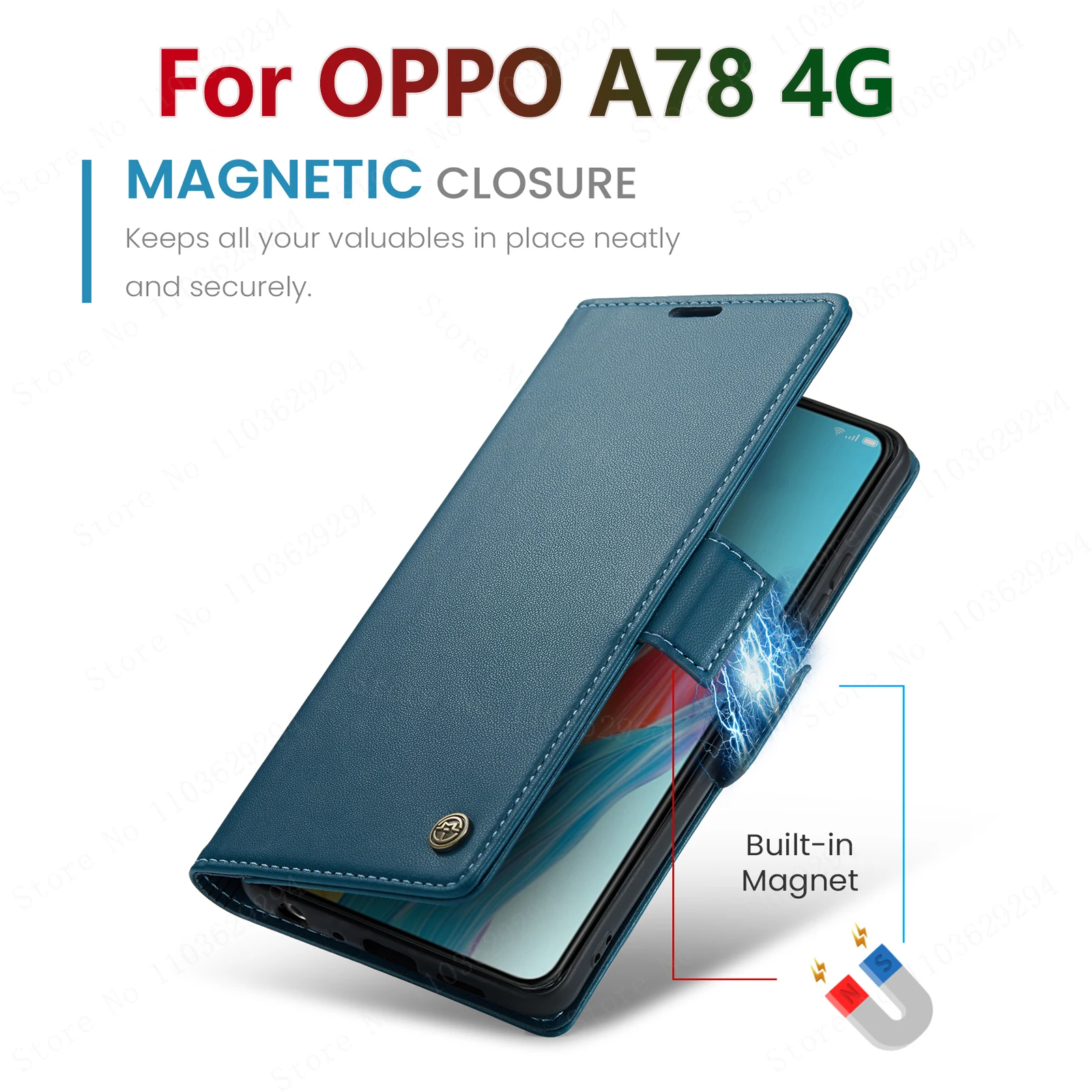 For oppo A78 4G case Luxury leather Anti-shock Magsafe Card holder Wallet Phone case