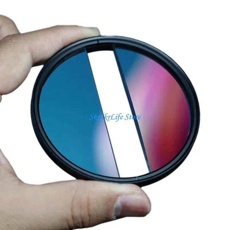 Filtre Bokeh Double Demi-Lune 67-82mm pour Objectif Appareil Photo