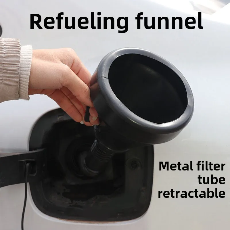 Oil Filter Funnel Car Repair Tool Oil Filling Equipment with Filter Flexible Tube for Safety Emergency Travel Car Accessories
