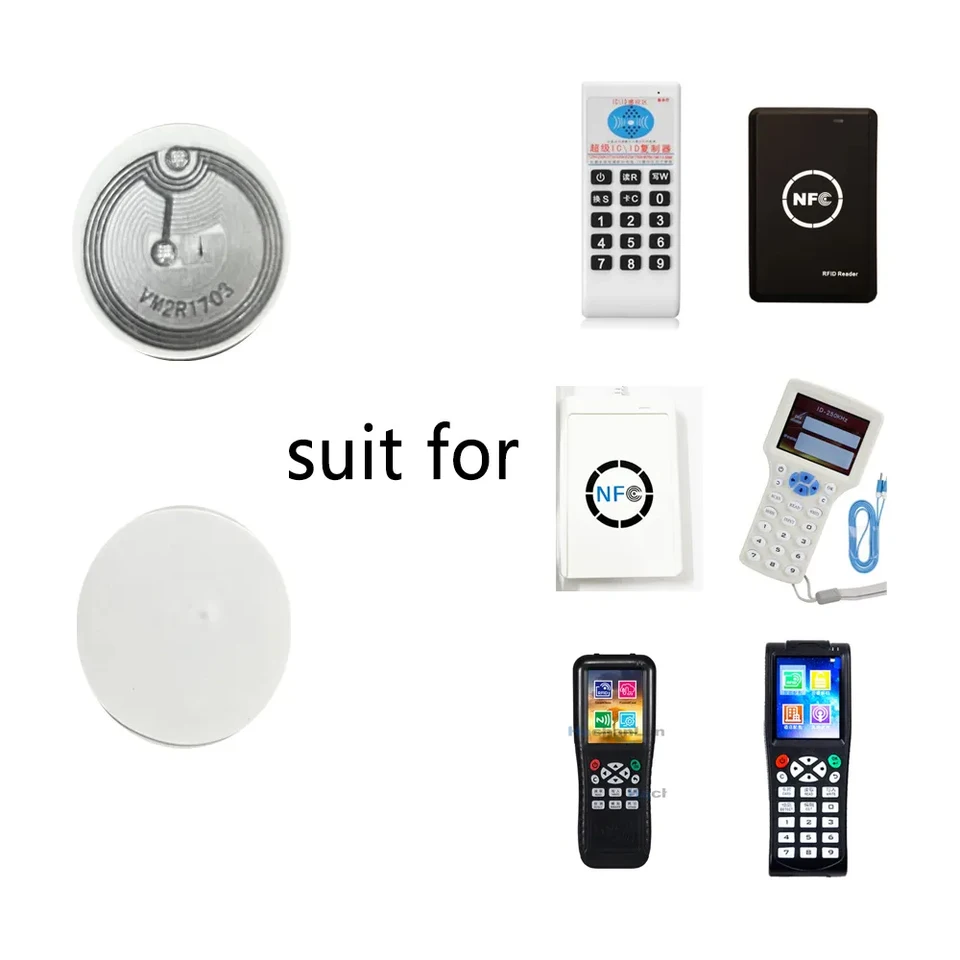 100 Pz 50 Pz 10 Pz Ntag213 Ntag215 Tag NFC Adesivo NFC 13.56 MHZ 540Bytes RFID NFC Tag Adesivi Etichette Adesive Per Telefoni NFC - Foto 2