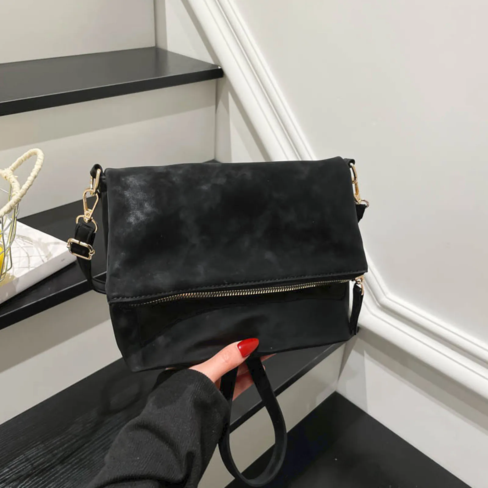 Crossbody Bag PU Leather Messenger Bag with Adjustable Shoulder Strap Work Bag for Women Work Shopping Travel