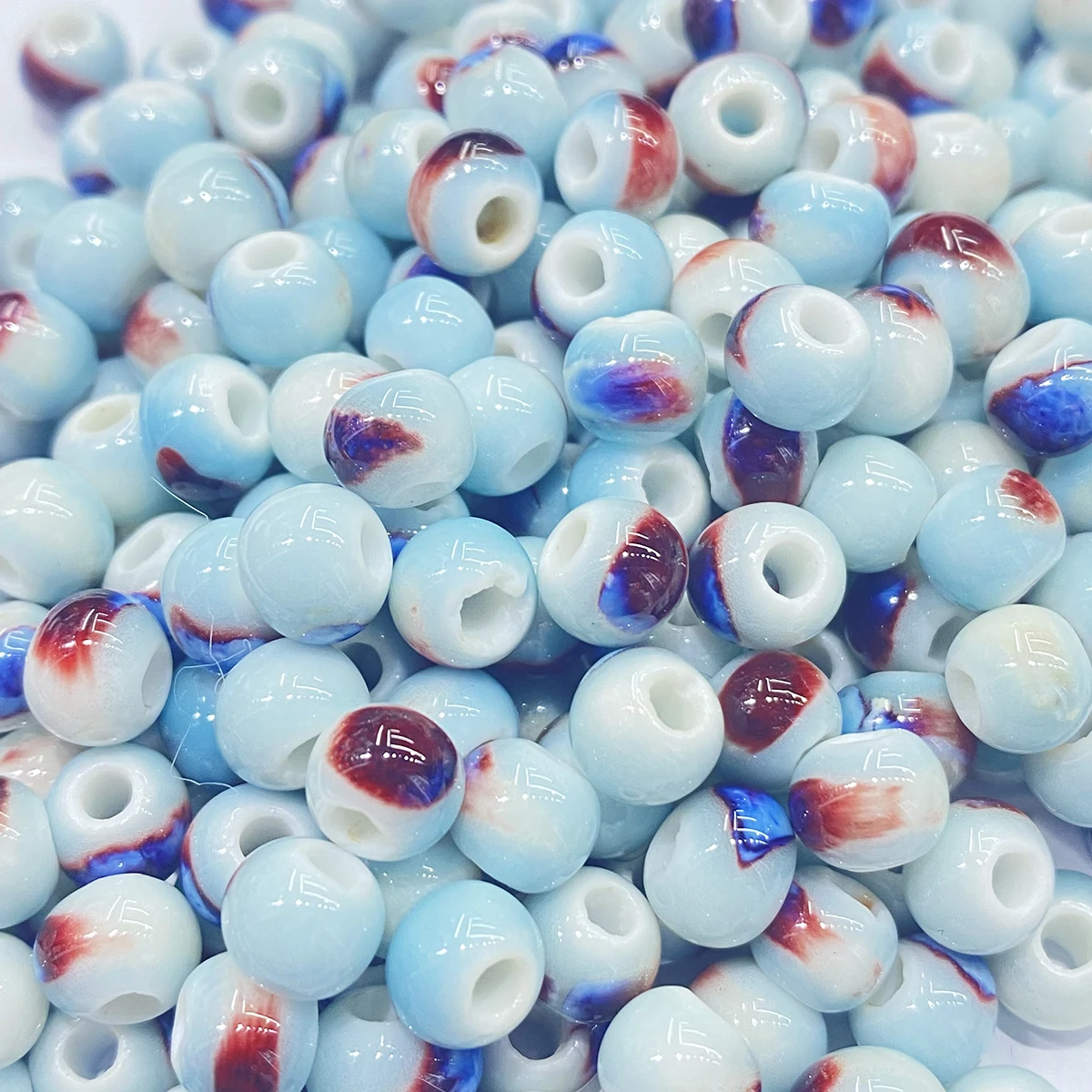 Vibrant 50-Color Ceramic Spacer Beads Set for DIY Jewelry and Crafts