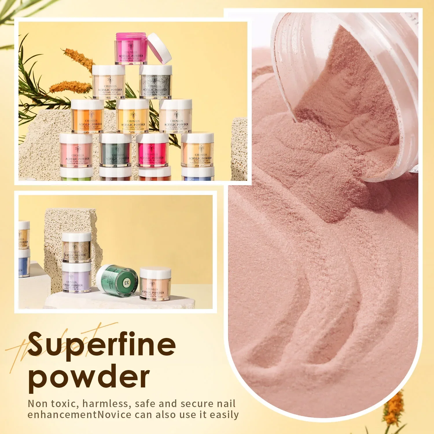 36 color Acrylic powder gift box set, used for 3D nail extensions, long-lasting beauty, giving mothers a high-end gift for GF 2