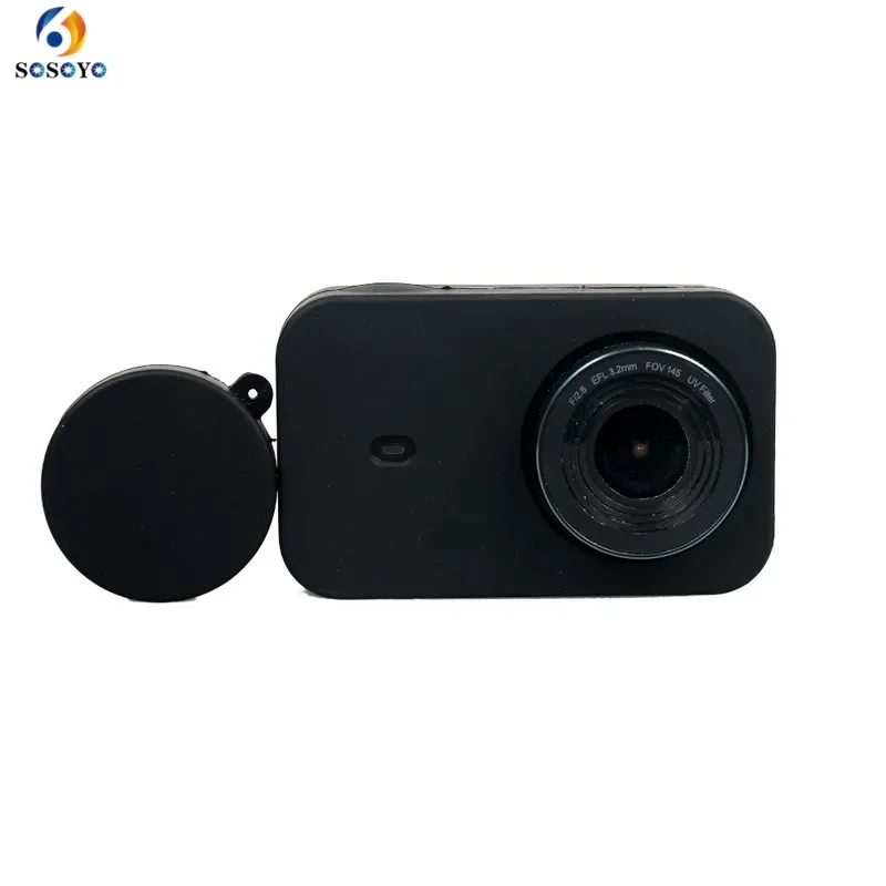 

Soft silicone Protective Case Cover Skin & Lens Cap black For Xiaomi Mijia Mini 4K Sport Action Camera Accessories