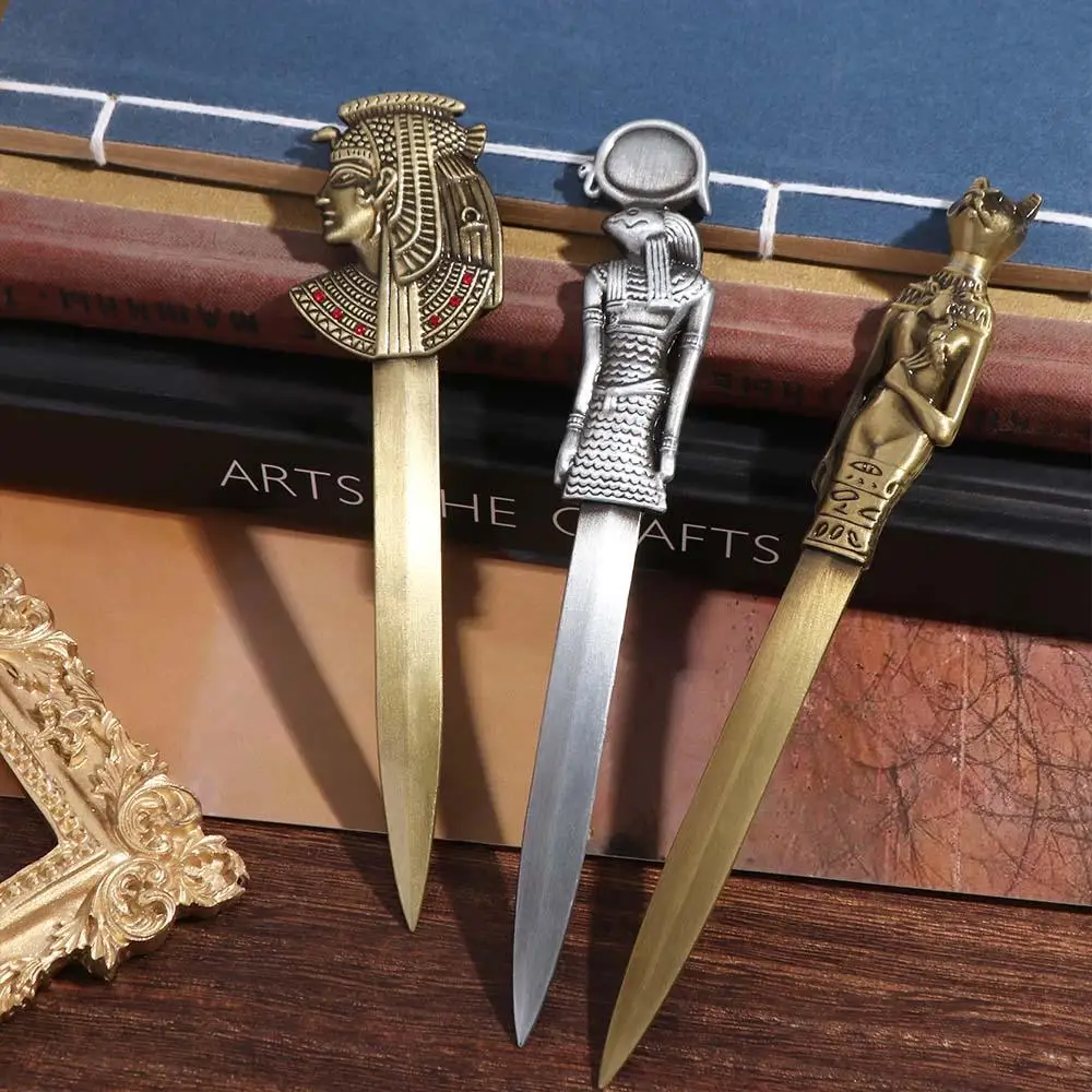 Portable Egyptian Pyramid Pharaoh Envelope Opener Letter Opening Tool Zinc Alloy Express Opener Retro Ancient Cutting Supplies