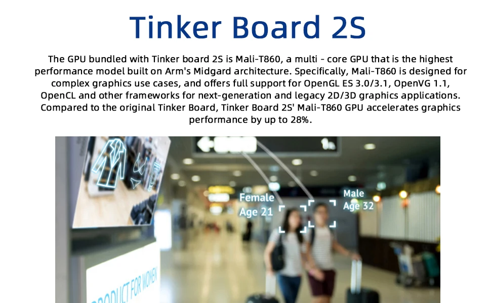 ASUS Tinker Board 2S Single Board Computer Rockchip RK3399 SOC DuaI-CH LPDDR4 4G