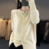 2024 New Autumn Winter Women Cardigans Sweater O-neck Spring Autumn Knitted Cashmere Cardigans Solid Single Breasted 5