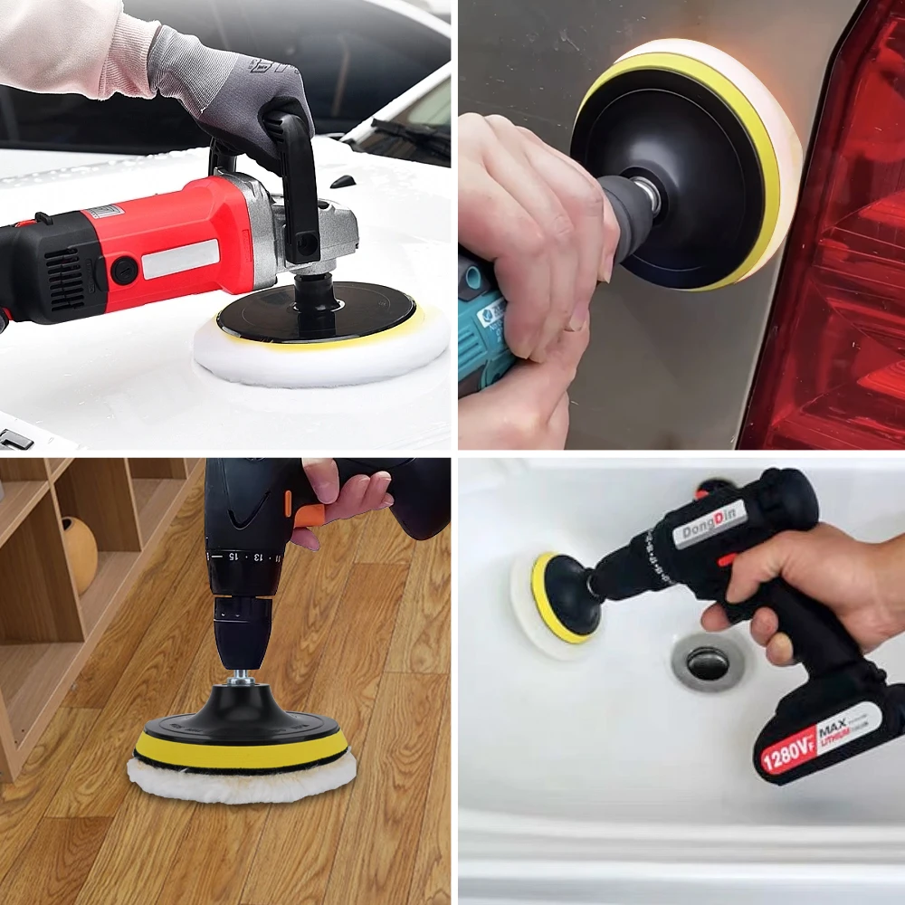 Polishing Kit Polishing Pad Car Waxing Sponge Disk Wool Wheel Auto Paint Care Polisher Pads For Car Polisher 4/5/6 inch