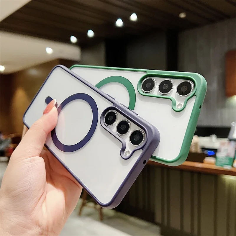 Magnetische, matte, harte Macsafe-Hülle aus Acryl für Magsafe Samsung Galaxy S25 S24 S23 Plus S22 Ultra S23Ultra S22Plus S23+ S22+ Mac Safe Cover_voghion.com