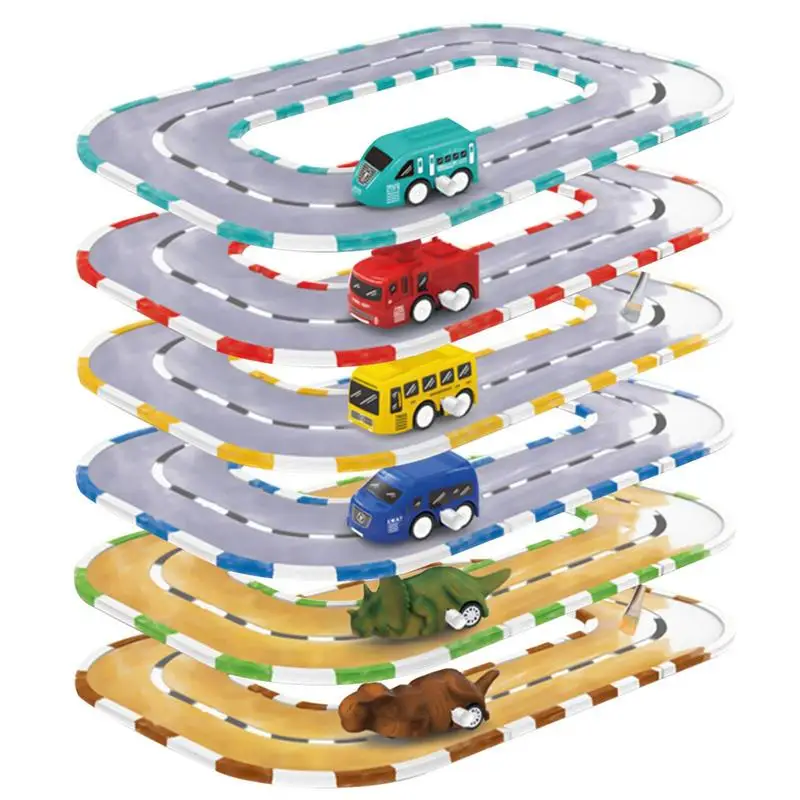

Race Car Track Toys DIY Assembling Painting Kit Slot Rail Toys For Kids Monetssori Educational Toys Birthday Christmas Gifts