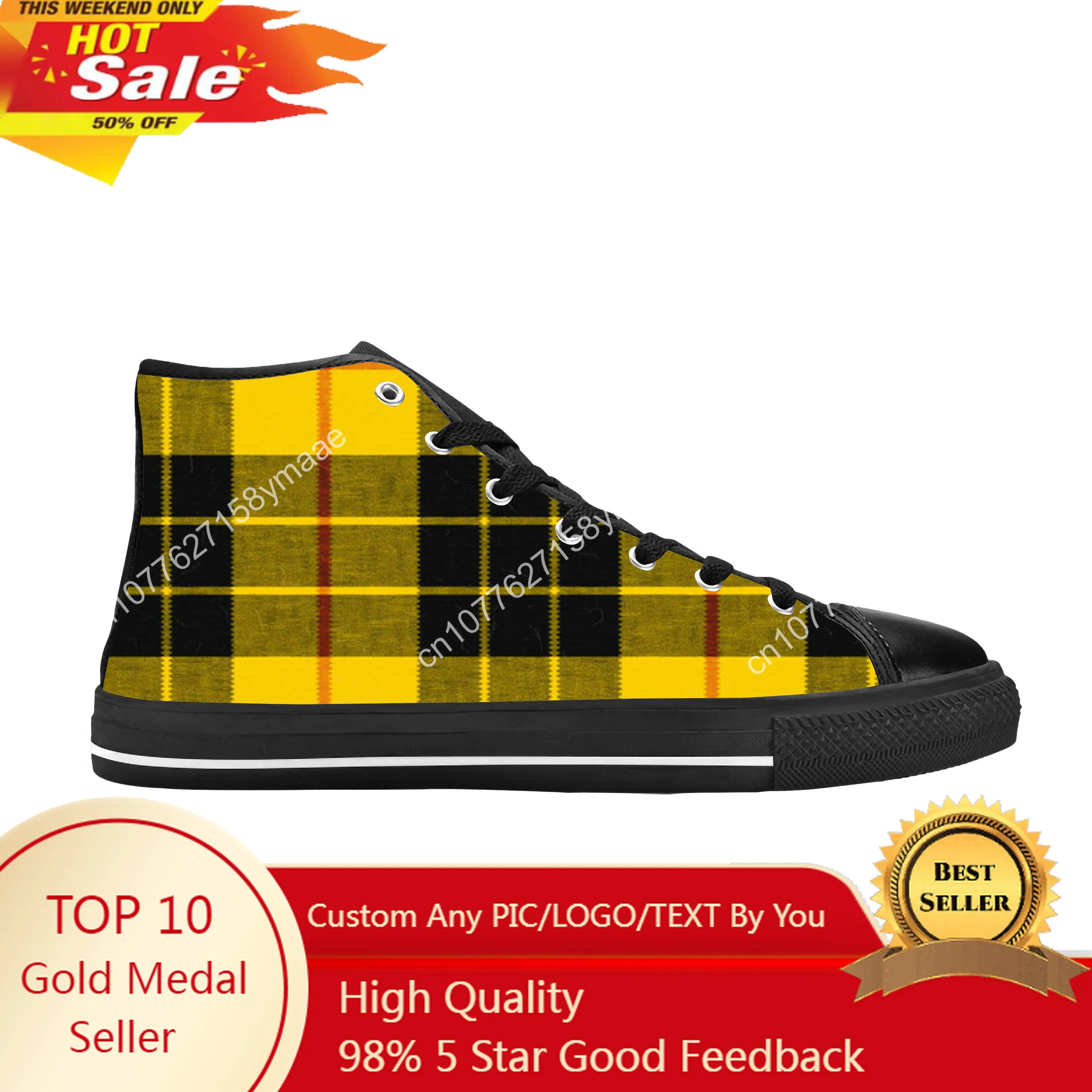 

MacLeod Scottish Stewart Clan Tartan Plaid Modern Casual Cloth Shoes High Top Comfortable Breathable 3D Print Men Women Sneakers