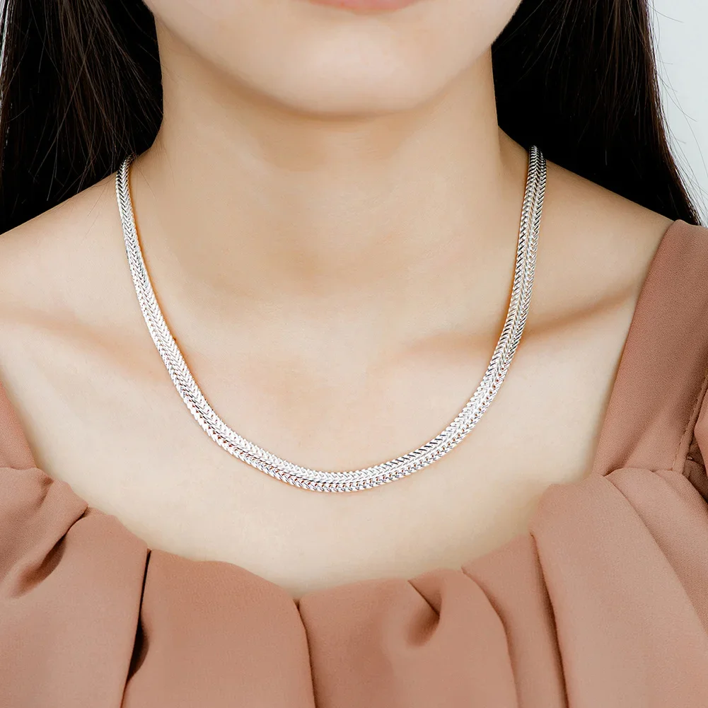 925 sterling silver Snake chain Necklace for women men jewelry designer wedding engagement gifts 5060cm price silver necklace