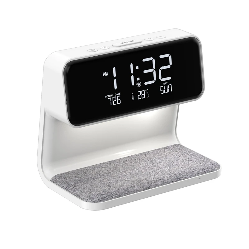 

Calendar Clock Temperature Display Integrated Light Mobile Phone Induction Charging Night Light