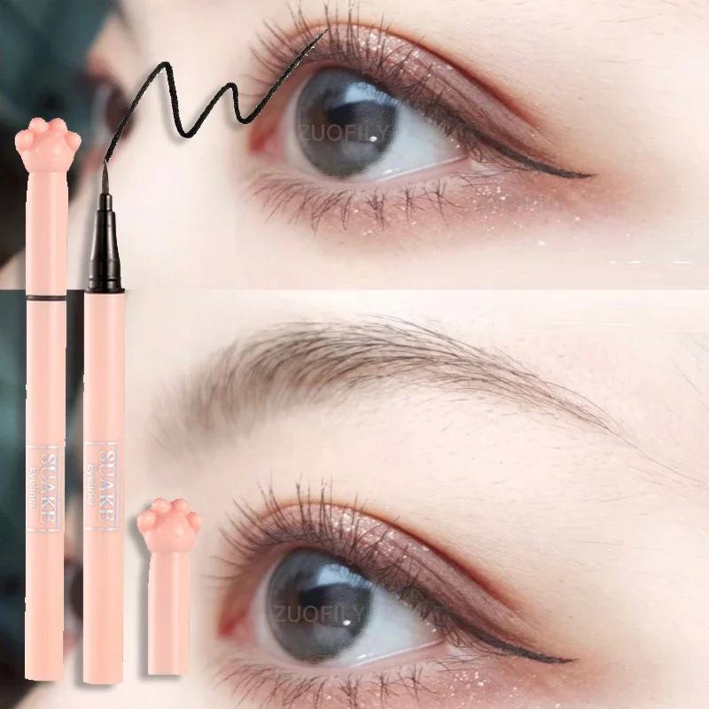 Liquid eyeliner Eyeliner pencil 6 Colors Cat Claw Liquid Eyeliner Stamp Pen Delicate Waterproof Makeup Women Slim Eye Liner Pencil Silky Lasting Cosmetics