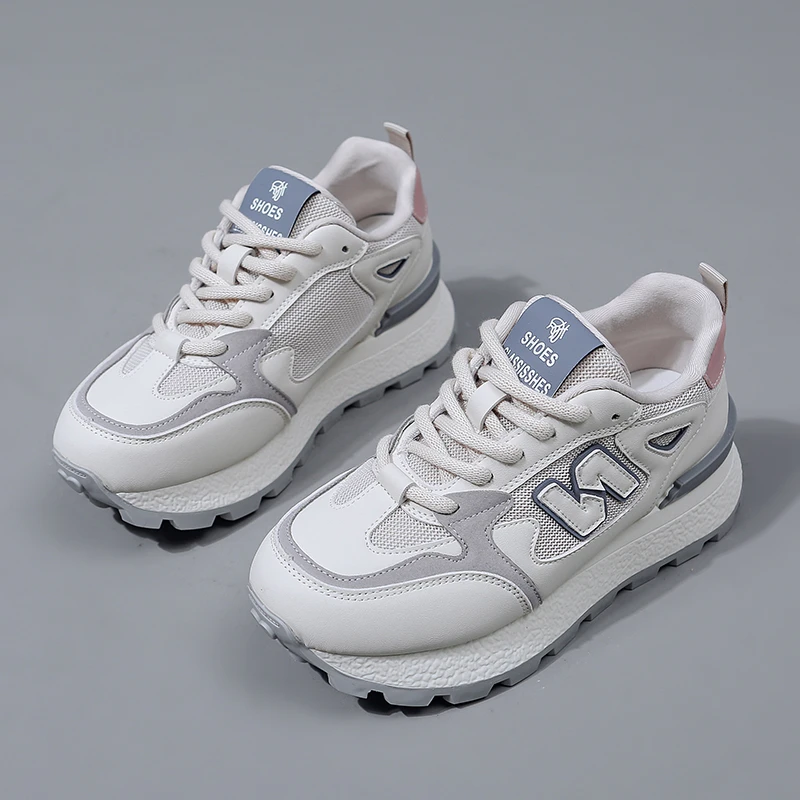 Women's Shoes 2024 Spring and Autumn New Retro Thick-soled Sneakers Versatile Thick-soled Colorful Street Casual Shoes