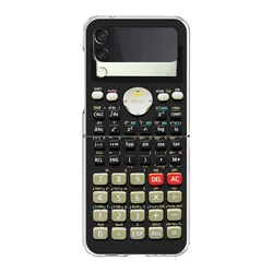 Transparent Retro Calculator Style Hard PC Foldable Phone Cover for Z Flip 4 (B1)