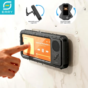 Soporte para Teléfono de Ducha con Altavoz Bluetooth Inalámbrico, Funda Impermeable para Teléfono de Ducha, Soporte de Pared para Espejo de Baño 1