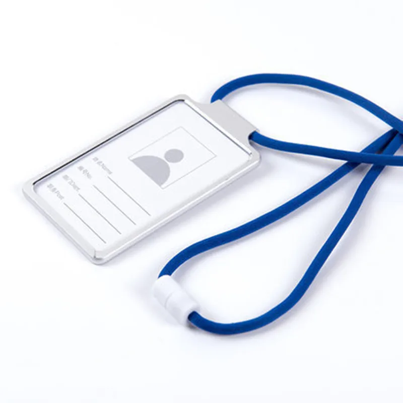 Elegant Aluminum Alloy ID Badge Holder with Lanyard - Luxury Office Accessory