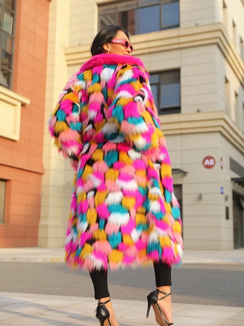Patchwork Faux Fur Coat 2