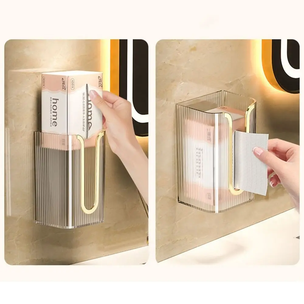 Punch-Free Creative Tissue Box Wall-Mounted Paper Towel Napkin Storage Box Household Kitchen Bathroom Paper Organizer 3