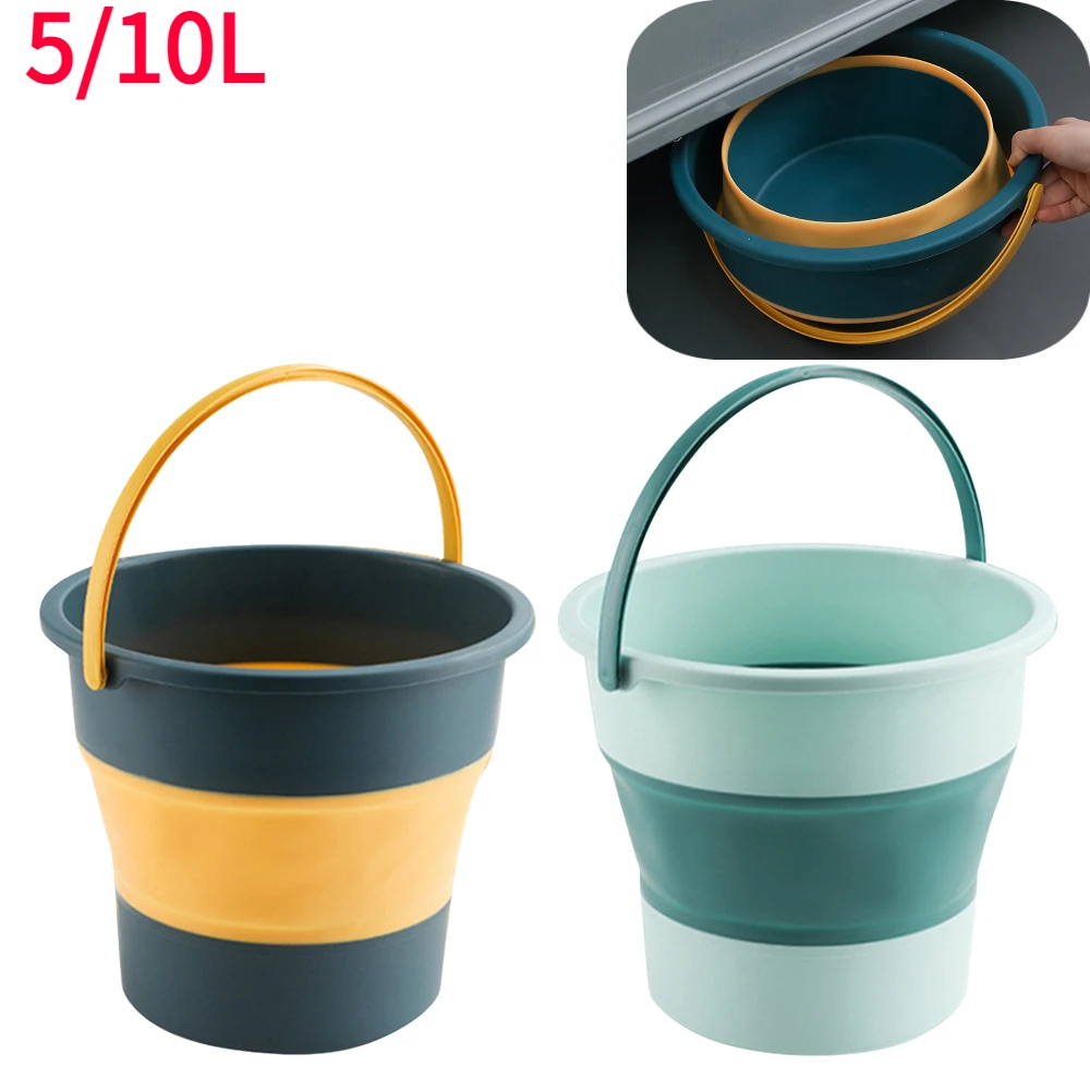 Laundry Tub Foldable Bucket Basin for Tourism Outdoor Clean Fishing Pail Camping Car Wash 5/10L folding bucket