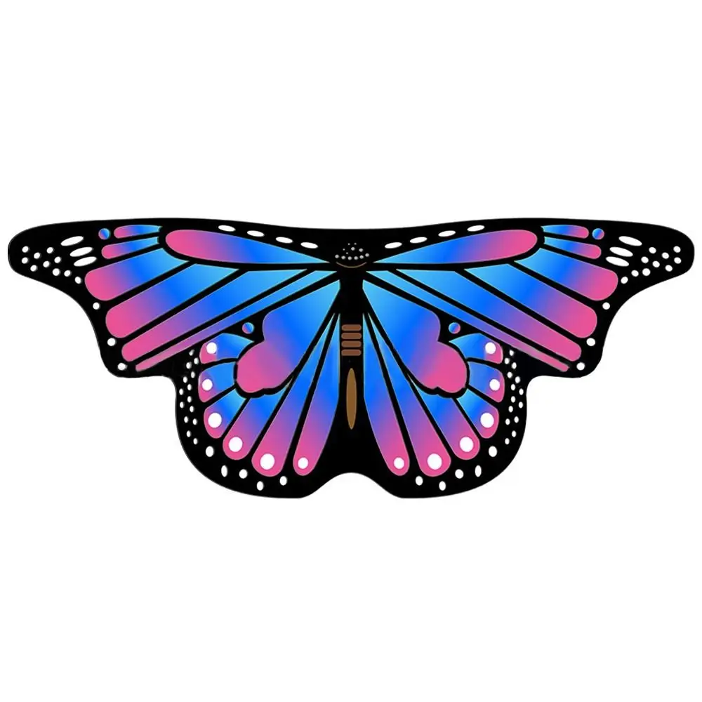 Kinder Schmetterlingsflügel Cape Mädchen Fee Schal Pixie Umhang Kostüm buntes Kleid Cos - Bild 21 von 21