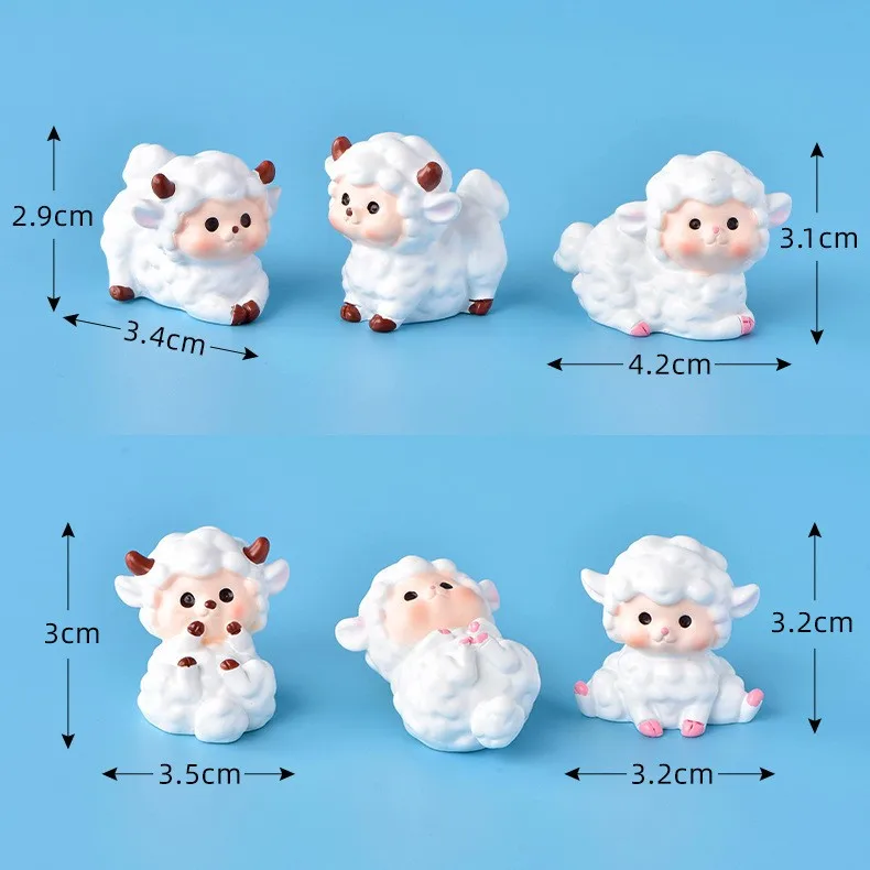 Micro Landschap Mos Sappige Ornamenten Miniatuur Schattige Cartoon Schapen Tafelblad Decoratie Kleine Ornamenten Hars Ambachten