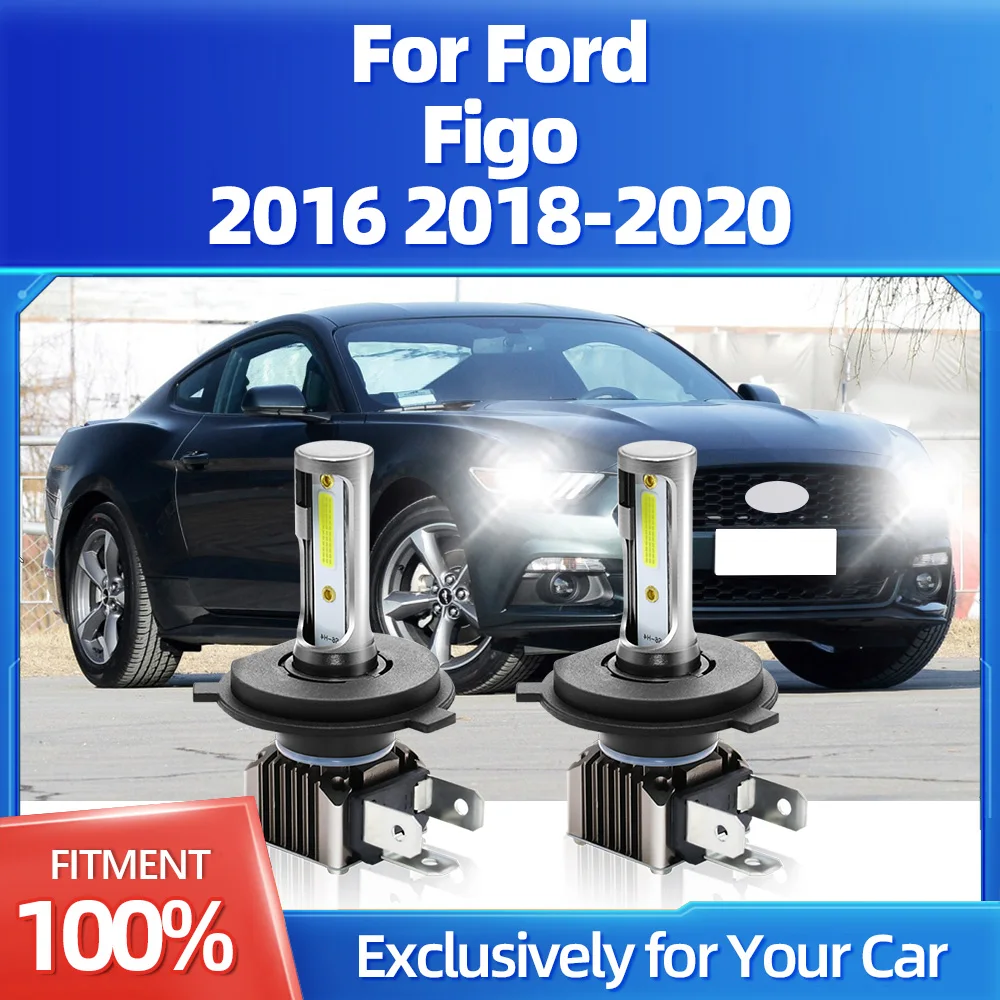 

2Pcs Car HeadLamp 6000K H4 LED Headlights Bulbs 12V 18000LM With Two-sided DOB Chip For Ford Figo 2016 2017 2018 2019 2020
