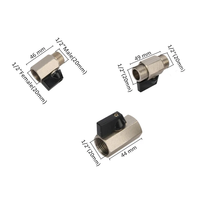 1/2 "Nőstény És Férfi Szál Mini Sárgaréz Golyó Szelep Bsp Belső Légkompresszor Kapcsoló Kerti Öntözés Kikapcsolja A Szelepeket 1 Db - Image 2