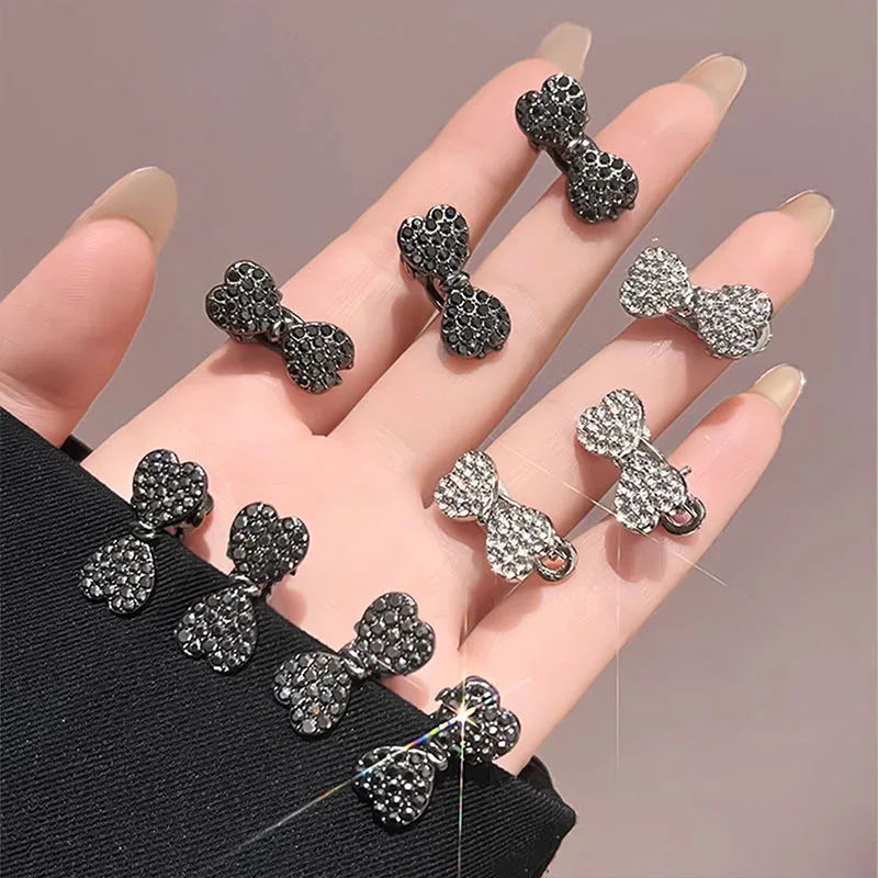4pcs/set Elegant Mini Rhinestones Bow Hairpins For Women Girls Sweet Hair Ornament Small Hair Clips Fashion Hair Accessories 1