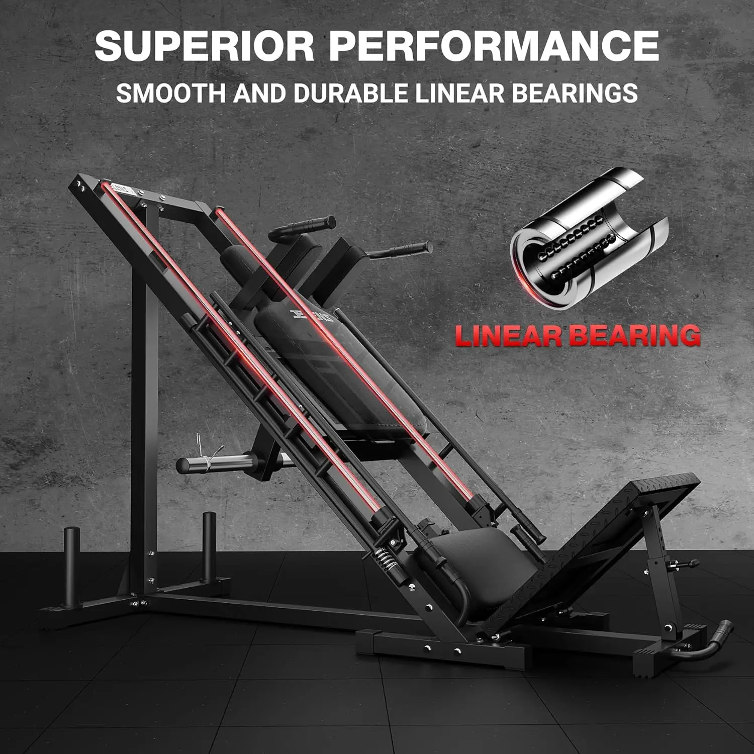 Leg Press Hack Squat Machine, Leg Machine for Home Gym with Linear Bearing, L11 Professional Adjustable Leg, Customized 6