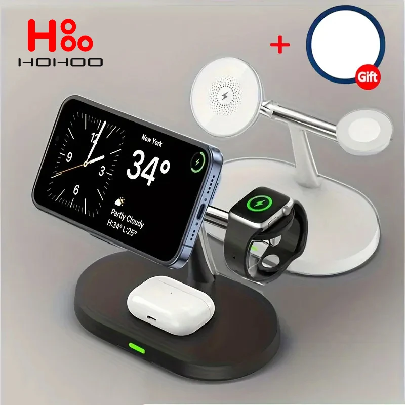 3 In 1 30W Magnetic Wireless Charger Stand Macsafe Per Iphone 15 14 13 12 Pro Max Più Mini Airpods Pro 2 3 Per Apple Watch Series 8 7 6 5 4 3 2 1 Ediz