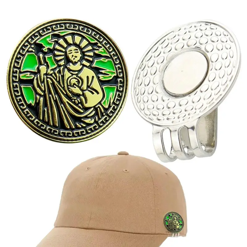 Golfer Ball Marker Funny Saint Jew Jesus Creative Golfer Ball Marker Hat Clip Magnetic Plated Alloy Trendy Decorative Caps