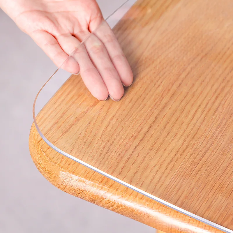 

New Odorless PVC Transparent Tablecloth Custom Square Round Oval Table cover Waterproof Table mat Oilcloth 1.5mm Thickness