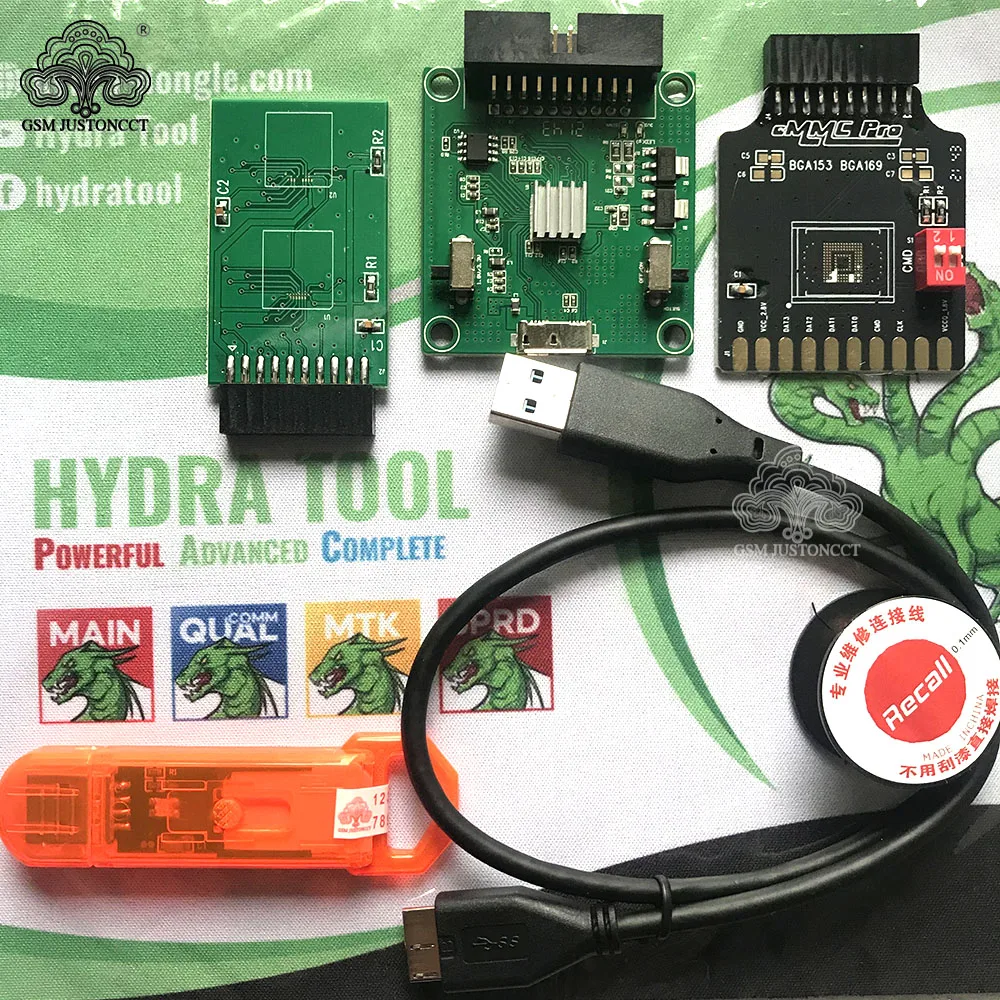유압 히드라 동글 도구 및 EMMC ISP 어댑터, BGA153,BGA169,BGA221,BGA162, EMMC 브레이크 아웃 보드 도구, 소프트웨어, 신규